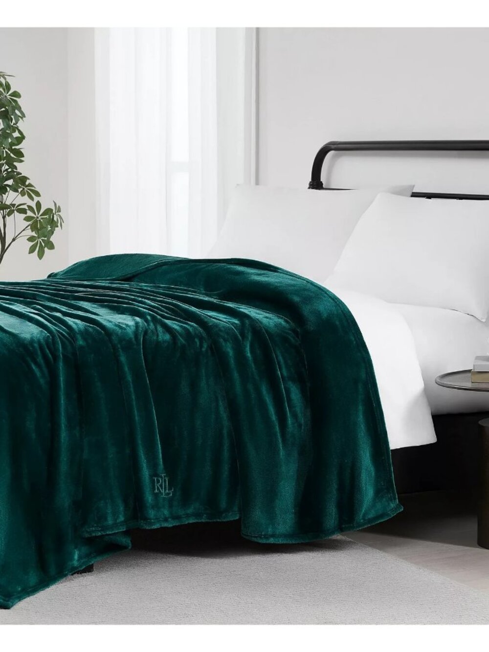 Ralph Lauren Classic Micromink Blanket King GREEN 108"x90" Luxuriously Soft - Picture 2 of 6